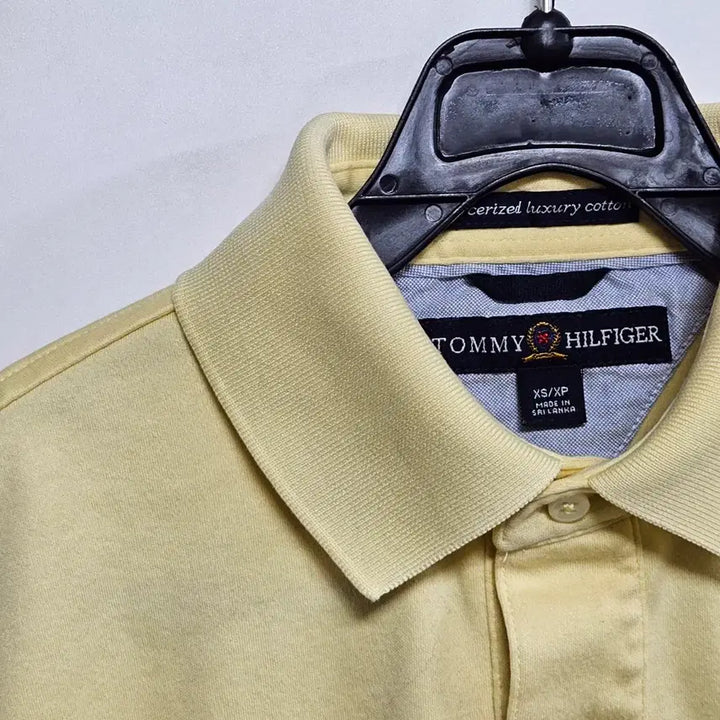 [BUNJANG] Tommy Hilfiger Crest Logo Luxury Cotton PK Polo Shirt / 타미힐피거 월계수 로고 럭셔리코튼 PK 반팔 카라티 남성95 여성오버핏