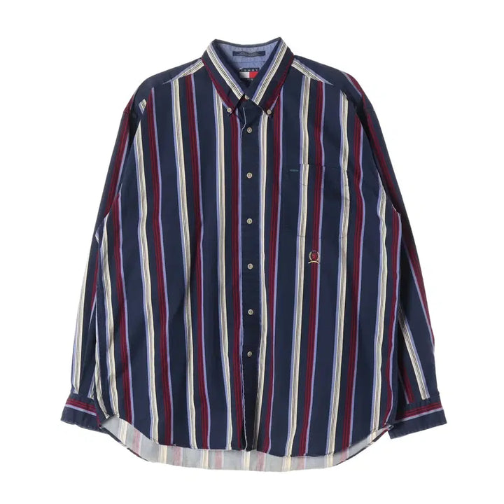 [BUNJANG] Tommy Hilfiger Stripe Shirt Navy XL / 타미힐피거 스트라이프 셔츠 네이비 XL