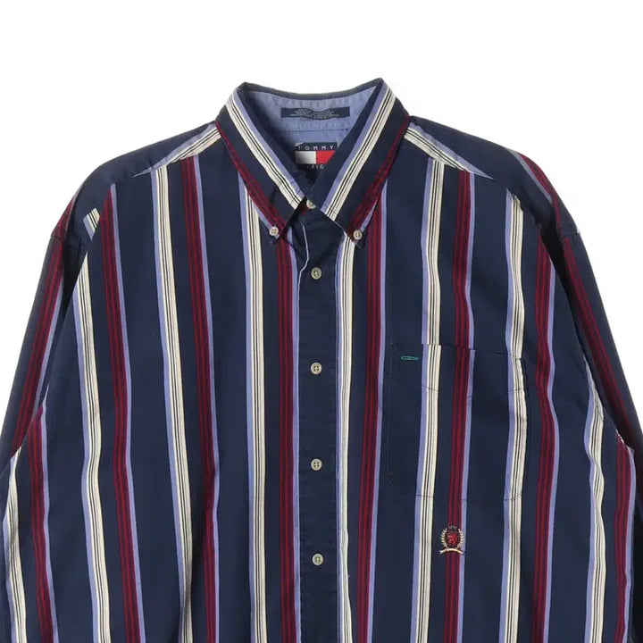 [BUNJANG] Tommy Hilfiger Stripe Shirt Navy XL / 타미힐피거 스트라이프 셔츠 네이비 XL