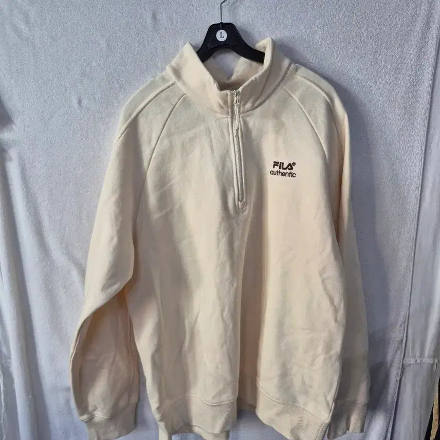[SOLD OUT] XL 휠라 FILA 하프집업 맨투맨 아이보리