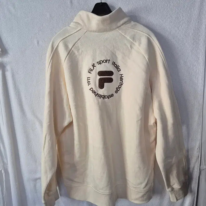 [SOLD OUT] XL 휠라 FILA 하프집업 맨투맨 아이보리