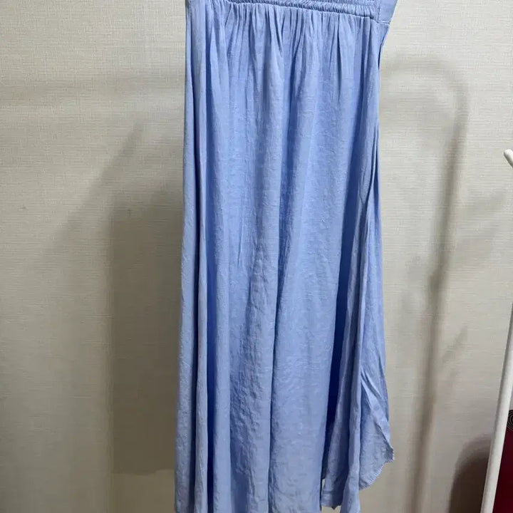 [BUNJANG] Sky Blue Long Skirt A-Line / 하늘색 롱 스커트 언발  트임 A라인 휴양지 데일리