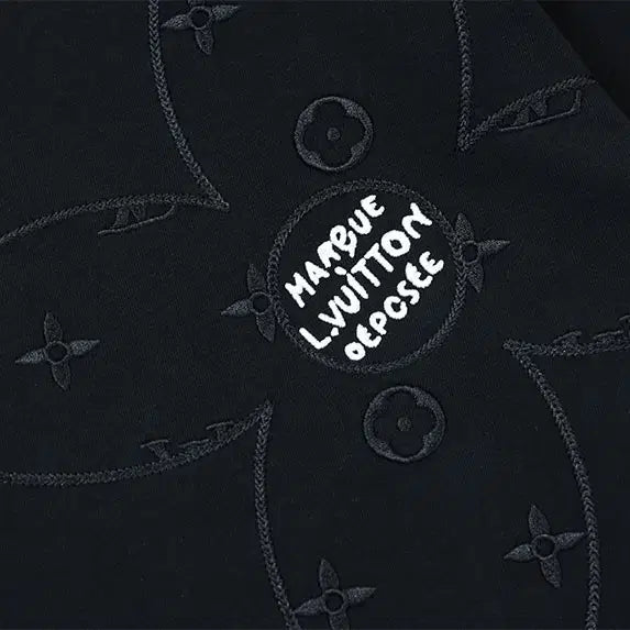 [BUNJANG] Louis Vuitton Monogram Flower Embroidered Logo Round T-shirt / 모노 플라워 자수로고 라운드 티셔츠