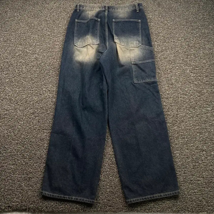 [BUNJANG] Vintage Double Knee Carpenter Denim Pants / Vintage 빈티지 워싱 더블니 카펜터 데님팬츠
