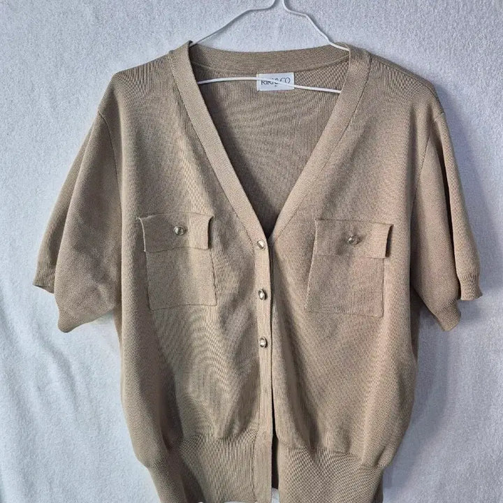 [BUNJANG] RIRI&amp;CO Beige Knit Cardigan / 3사이즈 RIRI&amp;CO 반팔 가디건 베이지