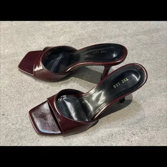 [BUNJANG] THE LOG Burgundy Mule Heels / THE LOG 버건디 뮬 힐