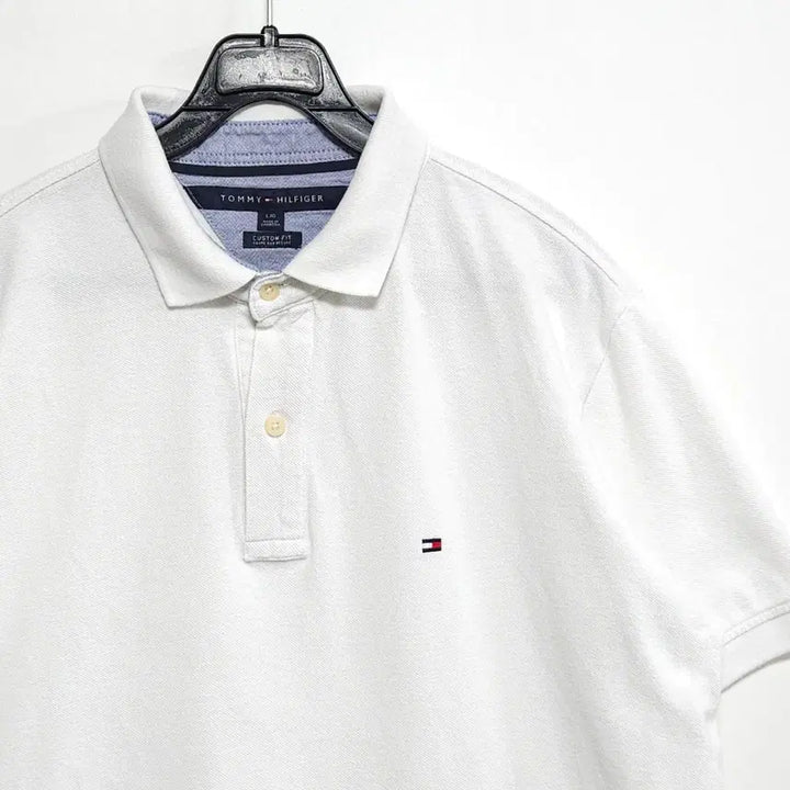 [BUNJANG] Tommy Hilfiger White PK Classic Fit Polo Shirt / 타미힐피거 화이트 PK 반팔 카라티 클래식핏 남성105 여성오버핏