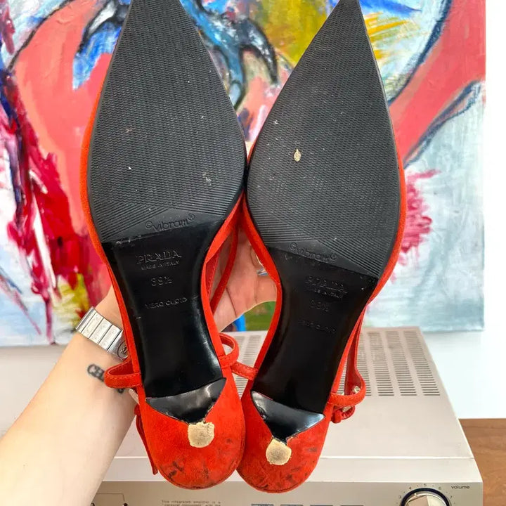 [BUNJANG] Prada Suede Ribbon Pumps Heel / [245] 프라다 리본 스웨이드 펌프스 힐