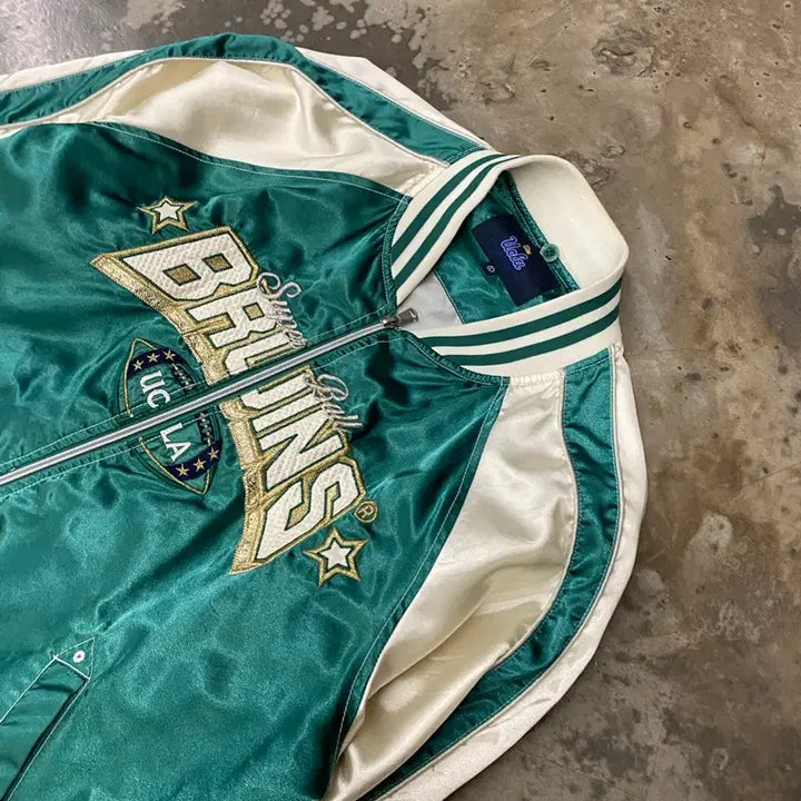 [BUNJANG] UCLA Varsity Jacket Green / UCLA 바시티 자켓 그린