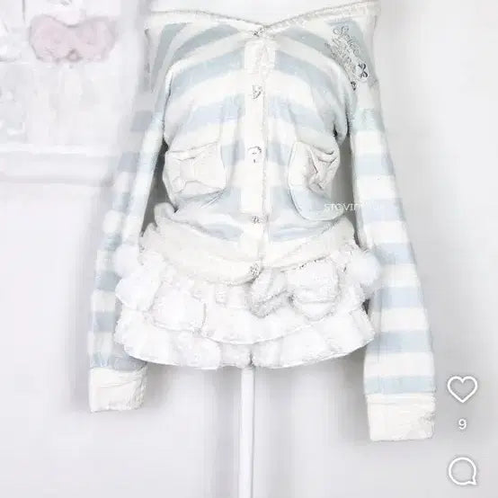 [BUNJANG] Etttsi Mint Core Stripe Knit Cardigan / 엣티시 로걀 민트코어 스트라이프 니트 가디건