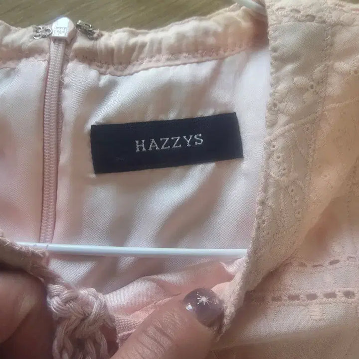[BUNJANG] Hazzys Pink Lace Midi Dress / 헤지스 핑크 레이스 원피스