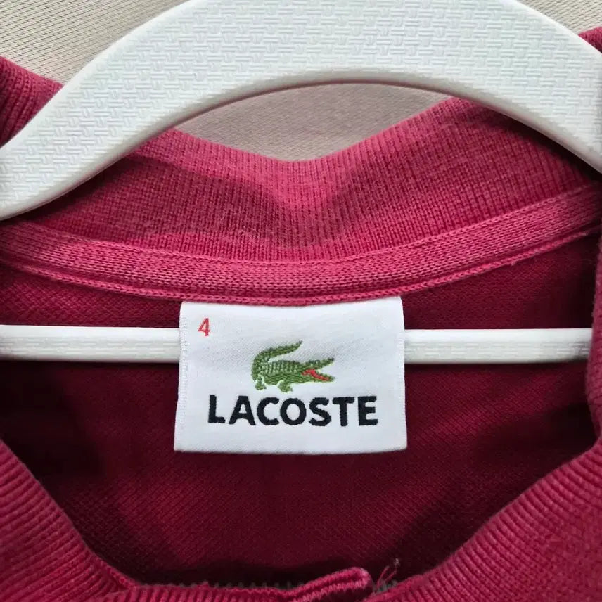 [BUNJANG] Lacoste Pink Long Sleeve Polo Shirt / 라코스테 핑크 긴팔 폴로티셔츠