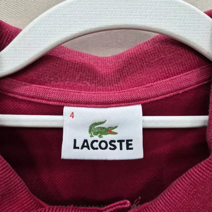 [BUNJANG] Lacoste Pink Long Sleeve Polo Shirt / 라코스테 핑크 긴팔 폴로티셔츠