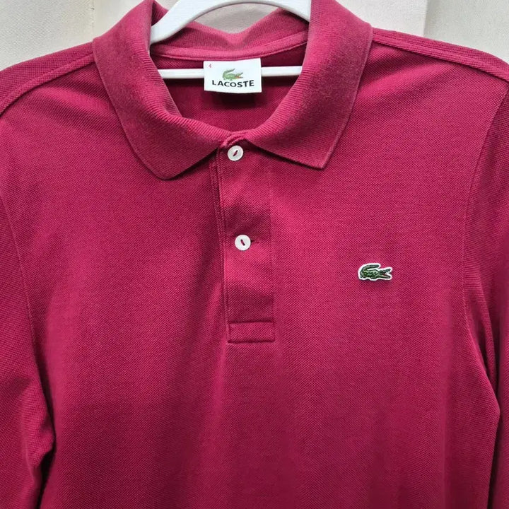[BUNJANG] Lacoste Pink Long Sleeve Polo Shirt / 라코스테 핑크 긴팔 폴로티셔츠