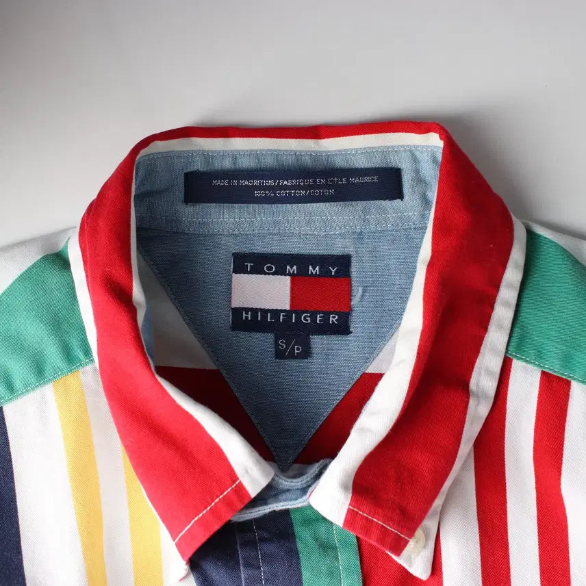 [BUNJANG] Tommy Hilfiger Striped Shirt White S / 타미힐피거 스트라이프 셔츠 화이트 S