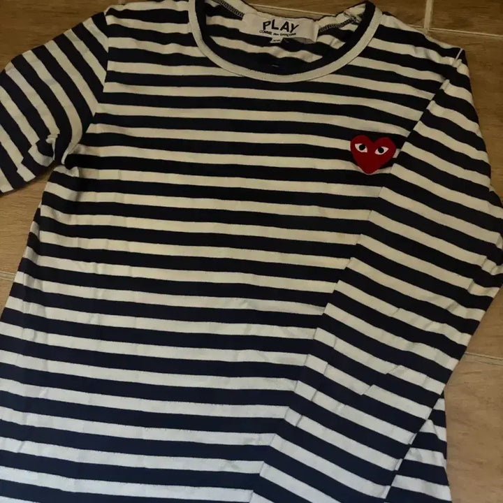 [SOLD OUT] 꼼데가르송 긴팔티 보더티 네이비 XS