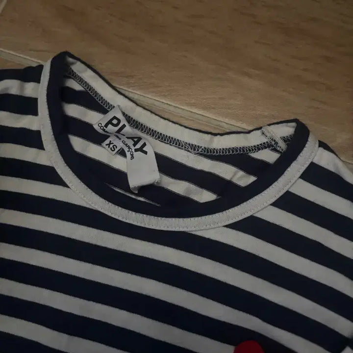 [SOLD OUT] 꼼데가르송 긴팔티 보더티 네이비 XS