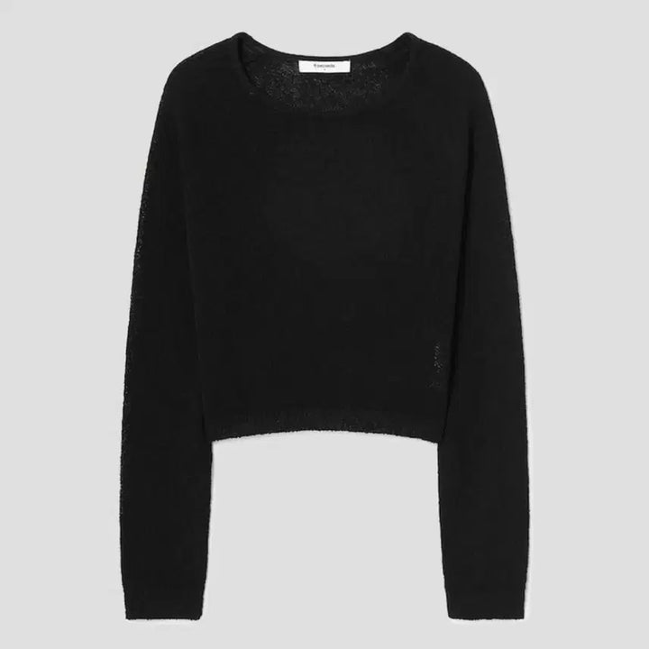 [BUNJANG] Black Knit Top / 여름 검정 니트