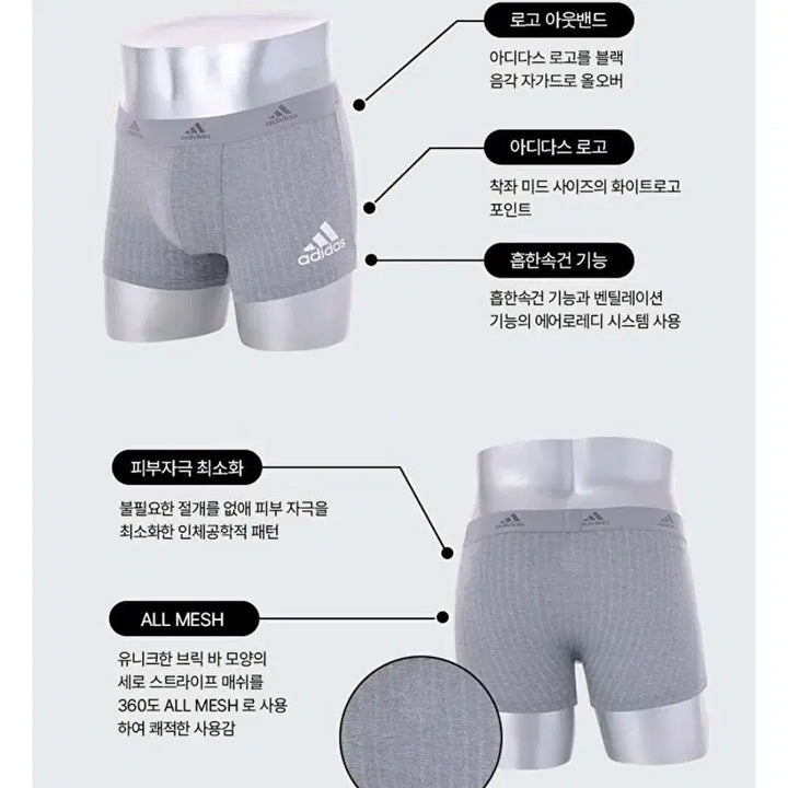 [BUNJANG] Adidas Drawers 2XL (Set of 4) / ADIDAS110새제품4장택부착미개봉 드로즈4매입 2XL