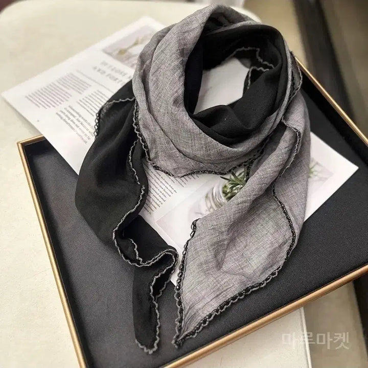 [SOLD OUT] 아사면 배색 스카프(새상품)