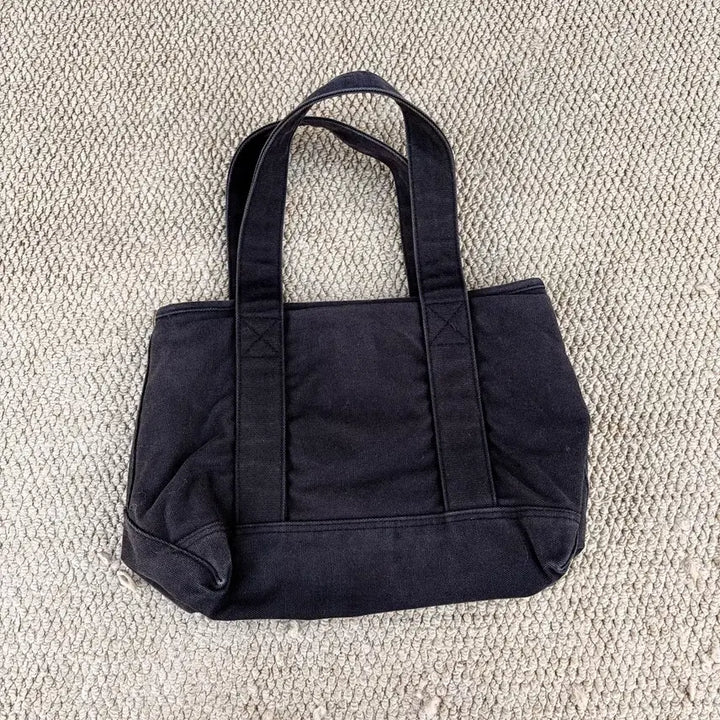 [BUNJANG] Polo Ralph Lauren White Big Pony Canvas Tote Bag / 폴로 랄프로렌 화이트 빅포니 캔버스 토드백