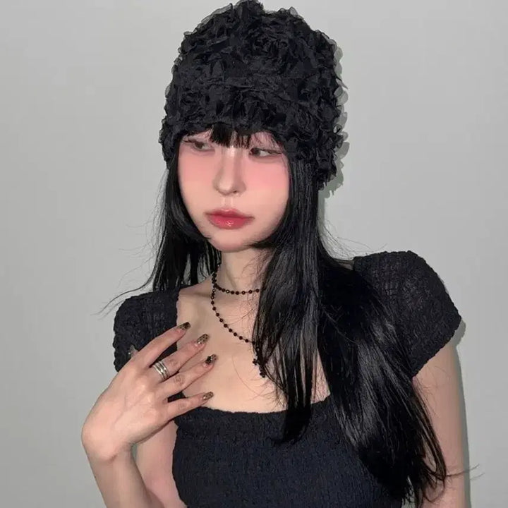 [BUNJANG] Bums Vanille Flower Lace Bucket Hat / 범즈 바닐 플라워 레이스 벙거지 버킷 햇