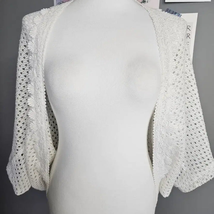 [BUNJANG] Soridere White Knit Cardigan / 소리데레 화이트 니트가디건