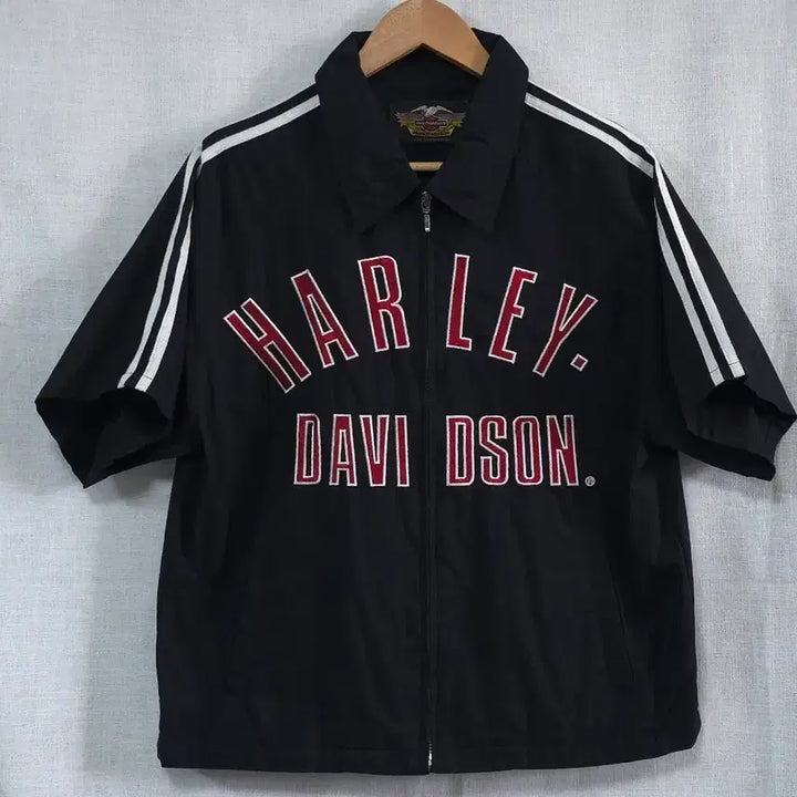 [BUNJANG] Harley Davidson Linen 100% Short Sleeve Zip-Up Jacket / 할리데이비슨 여름 마 린넨 100프로 반팔 집업 자켓 바람막이 조끼 가디