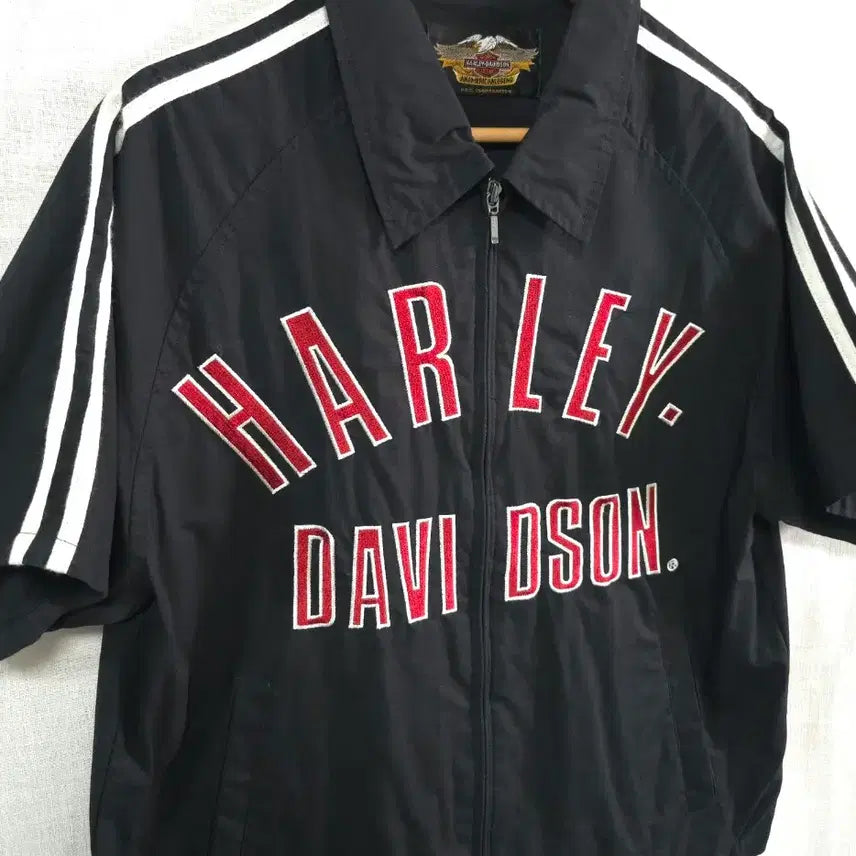 [BUNJANG] Harley Davidson Linen 100% Short Sleeve Zip-Up Jacket / 할리데이비슨 여름 마 린넨 100프로 반팔 집업 자켓 바람막이 조끼 가디