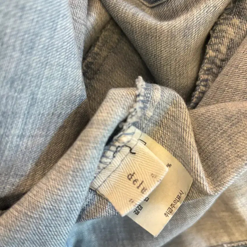 [BUNJANG] J.Ryu Denim Frill Blouse / 제이류 데님 셔츠 프릴 블라우스