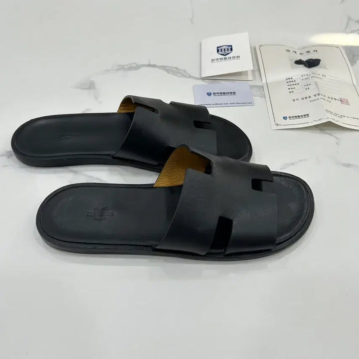 [BUNJANG] Hermes Izmir Slide Sandals Black / [44/감정서포함]에르메스 이즈미르 슬리퍼 블랙