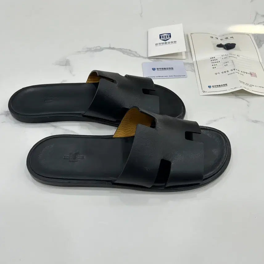 [BUNJANG] Hermes Izmir Slide Sandals Black / [44/감정서포함]에르메스 이즈미르 슬리퍼 블랙