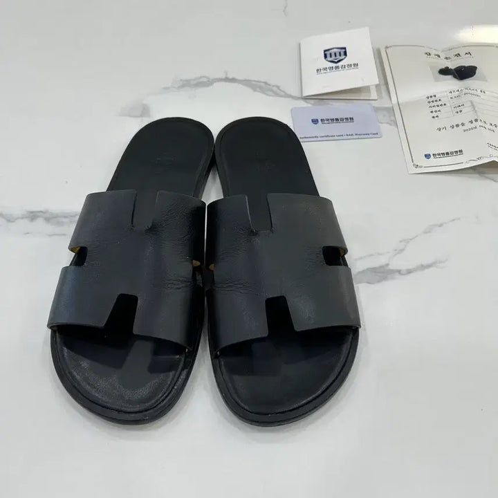 [BUNJANG] Hermes Izmir Slide Sandals Black / [44/감정서포함]에르메스 이즈미르 슬리퍼 블랙