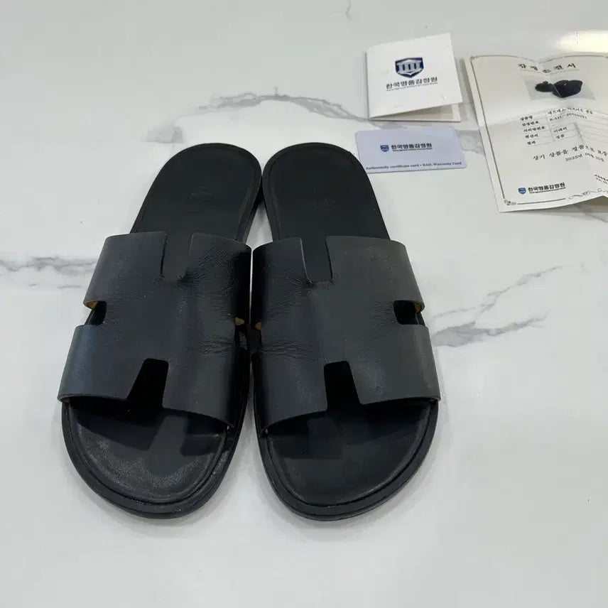 [BUNJANG] Hermes Izmir Slide Sandals Black / [44/감정서포함]에르메스 이즈미르 슬리퍼 블랙