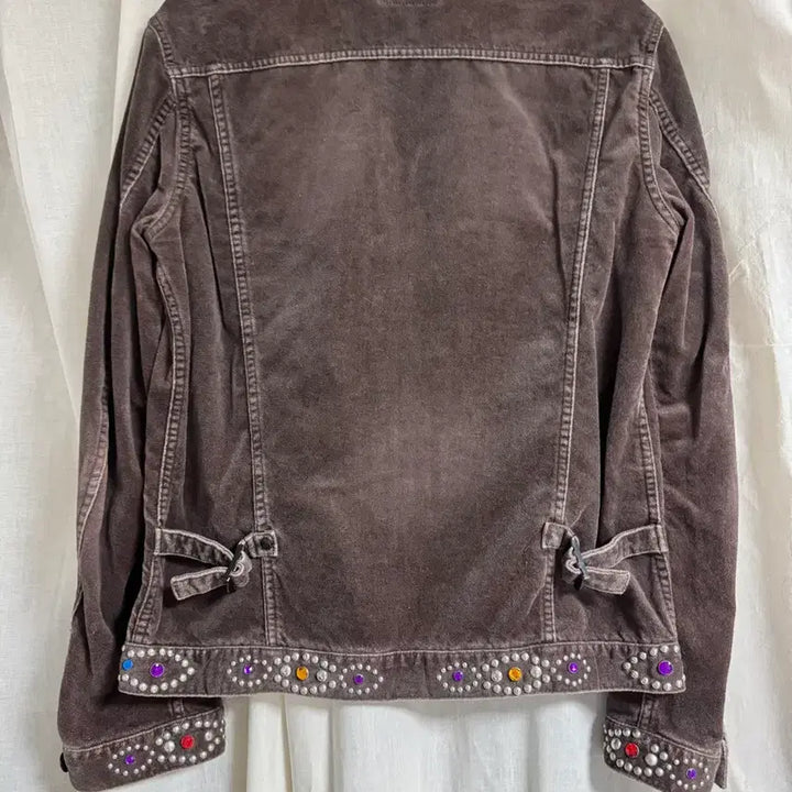 [BUNJANG] Number (N)ine 03AW Gemstone Studded Velour Trucker Jacket / 넘버나인 / 03aw 잼스톤 스터드 비즈 트러커 자켓 / 2