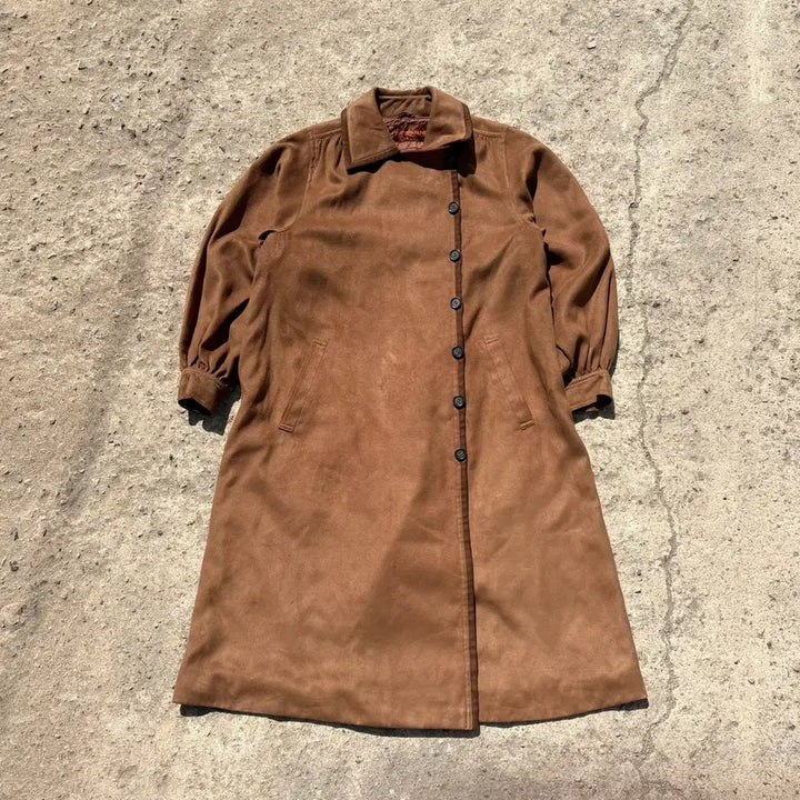 [BUNJANG] Yves Saint Laurent 90s Suede Coat / (M) 90s 재팬 입생로랑 레이디 브라운 싱글 버튼 스웨이드 코트