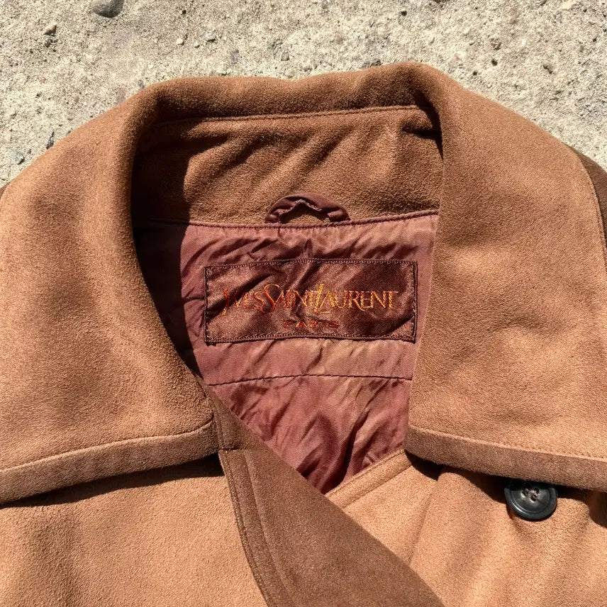 [BUNJANG] Yves Saint Laurent 90s Suede Coat / (M) 90s 재팬 입생로랑 레이디 브라운 싱글 버튼 스웨이드 코트