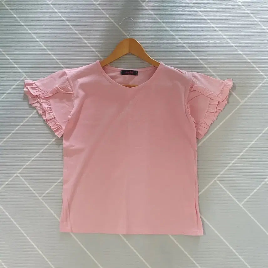[BUNJANG] Vanilla Bee Ruffled Short Sleeve T-Shirt / .F 바닐라비 소매프릴 반팔티셔츠