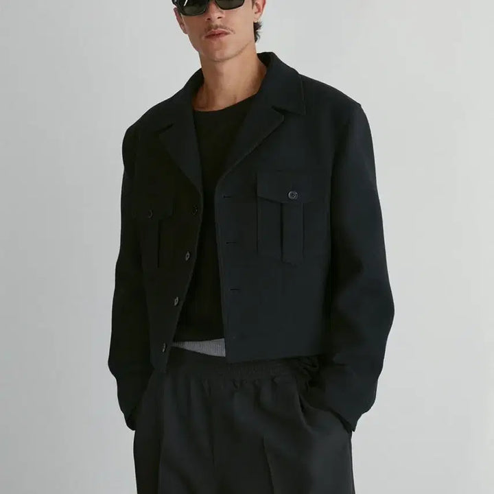 [BUNJANG] RECTO 24FW Kyle Military Wool Blend Jacket Black / 렉토 24FW 카일 밀리터리 울 블렌드 자켓 블랙