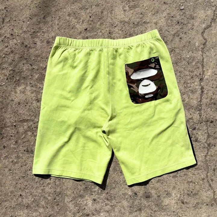 [BUNJANG] Aape Now Logo Fluorescent Camo Sweat Short Pants (XL) / (XL) Aape Now 로고 형광 카모 스웻 숏팬츠