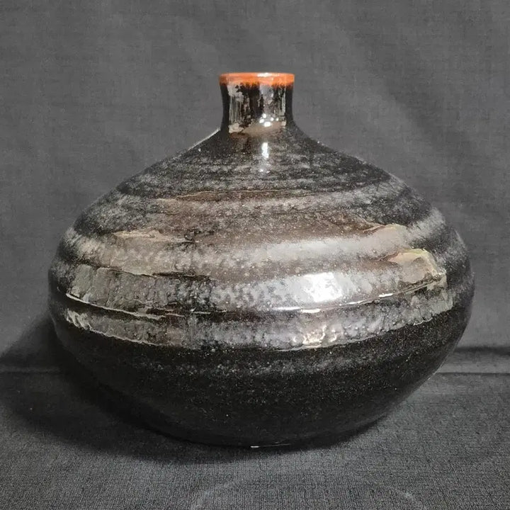 [BUNJANG] Black Glaze Ceramic Vase Antique / 흑유 도자기 유병 화병 꽃병 엔틱