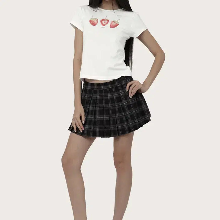 [BUNJANG] Kleesier Strawberry Pastel Top Red Pink / [택O 새상품 일괄] 클리시어 스트로베리 파스텔 탑 레드 핑크