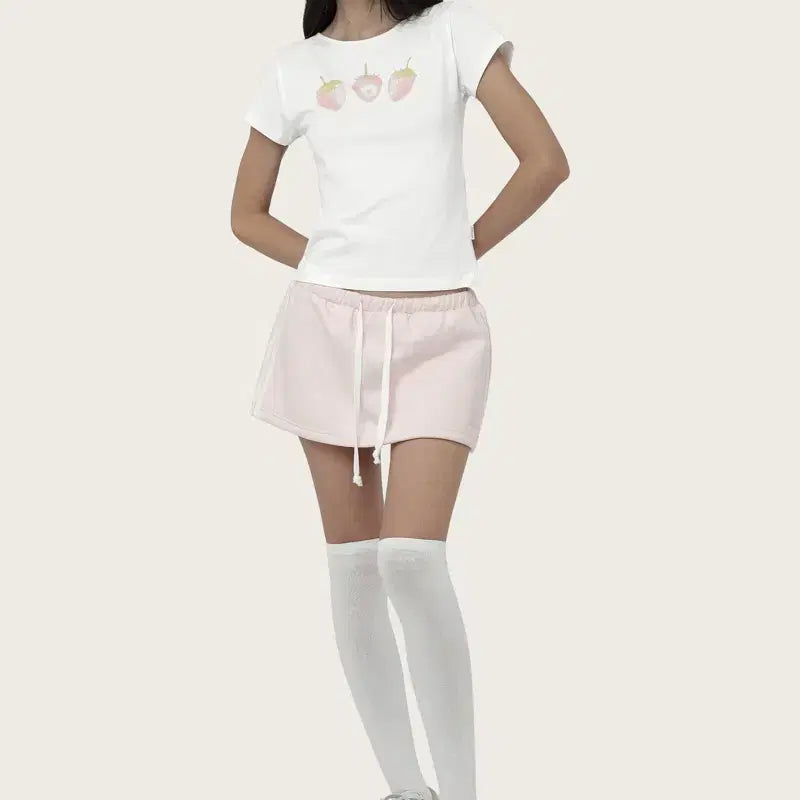 [BUNJANG] Kleesier Strawberry Pastel Top Red Pink / [택O 새상품 일괄] 클리시어 스트로베리 파스텔 탑 레드 핑크