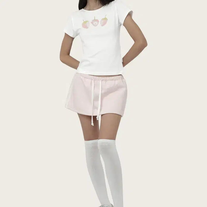 [BUNJANG] Kleesier Strawberry Pastel Top Red Pink / [택O 새상품 일괄] 클리시어 스트로베리 파스텔 탑 레드 핑크
