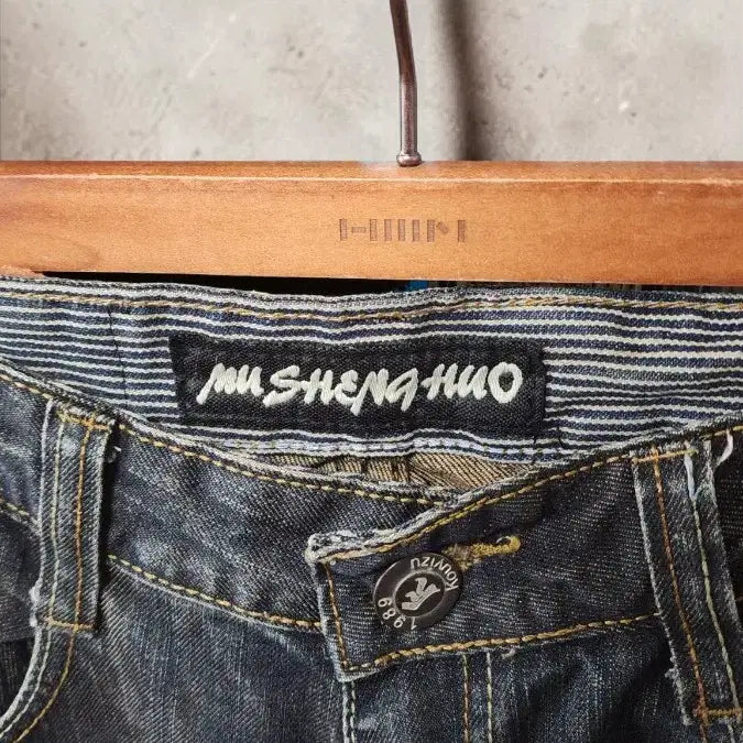 [BUNJANG] MU SHENG HUO Vintage Washed Denim Jeans / JAPAN 빈티지 MU SHENG HUO 데미지 워싱 청바지