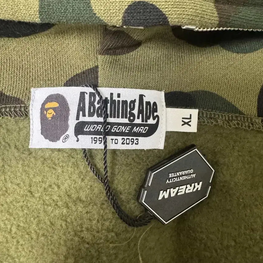[SOLD OUT] BAPE 베이프 1st 카모 샤크 후드 XL 녹계