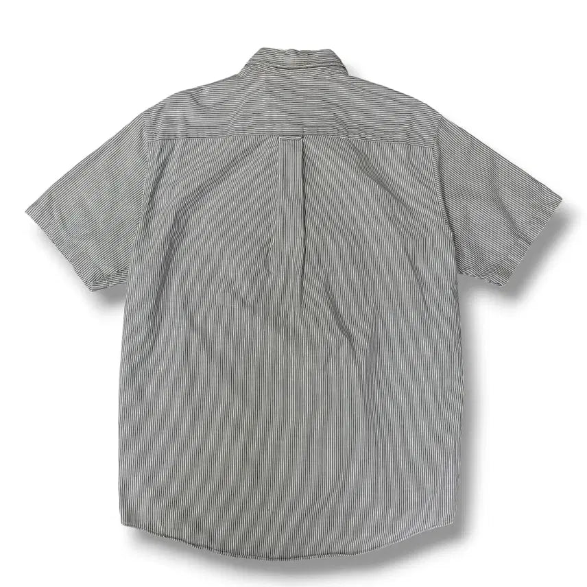 [BUNJANG] Beanpole Striped Gray Short Sleeve Shirt / 빈폴 스트라이프 그레이 반팔 셔츠 95