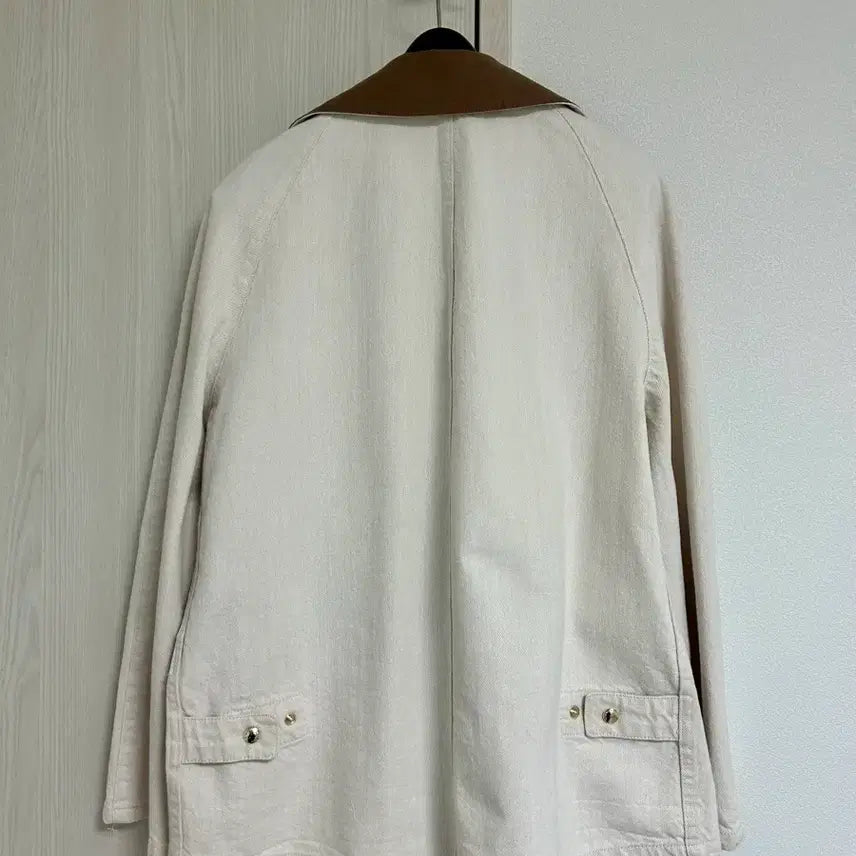 [BUNJANG] SJSJ Color Block Denim Jacket (Oatmeal) / 한섬 sjsj 컬러 블록 데님 자켓(오트밀)
