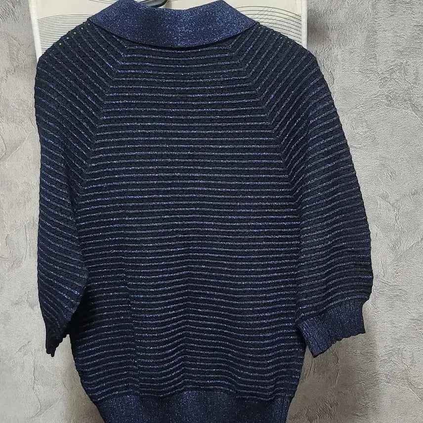 [BUNJANG] Karl Lagerfeld Striped Short Sleeve Knit Top / 칼 라거펠트 스트라이프 반팔 니트