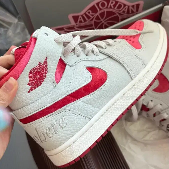 [BUNJANG] Nike Jordan 1 Mid SE White Red Sneakers / 새상품)나이키 조던 1 미드 SE 화이트 레드